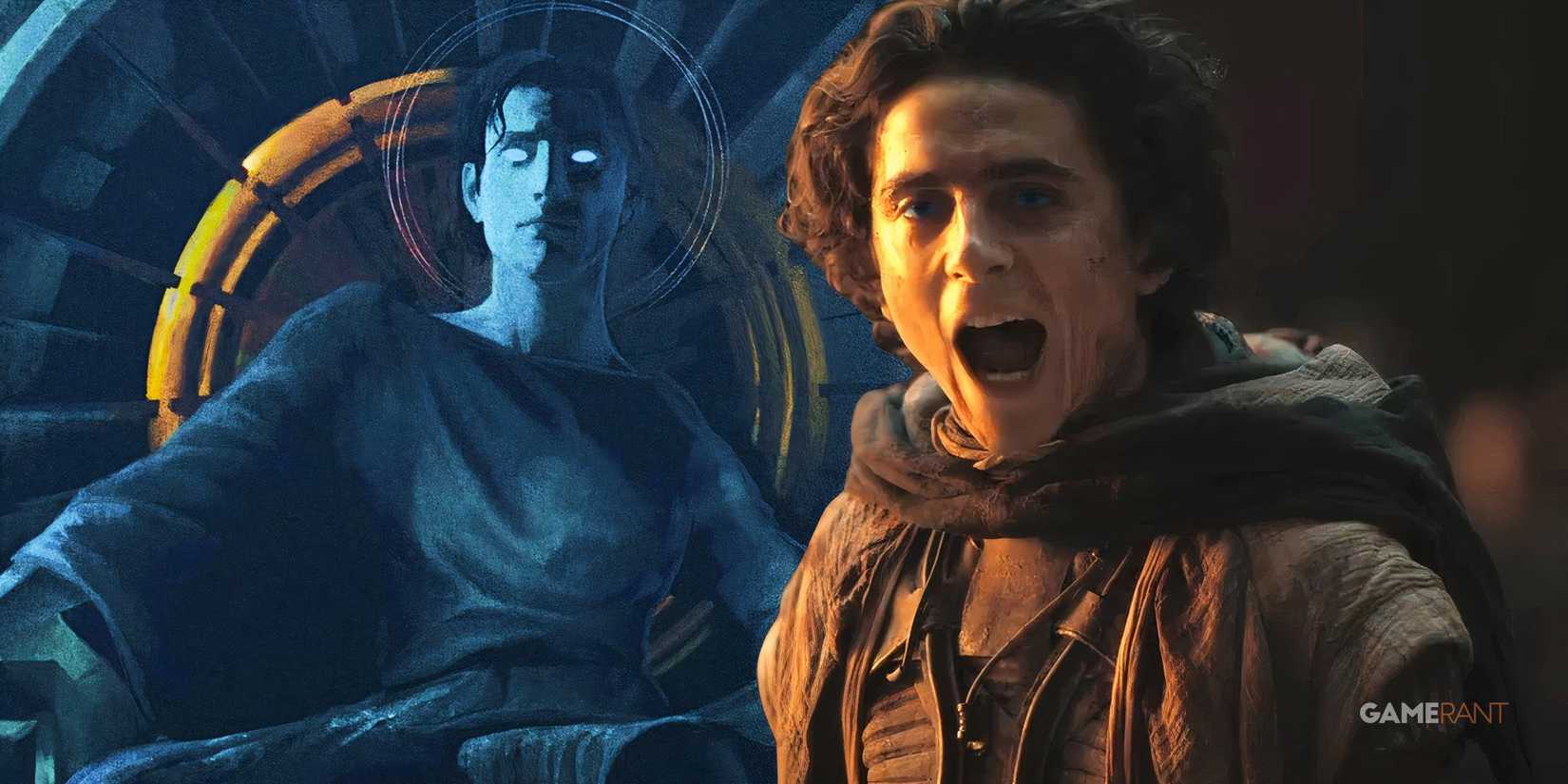 timothee chalamet as paul atreides in dune, dune messiah poster