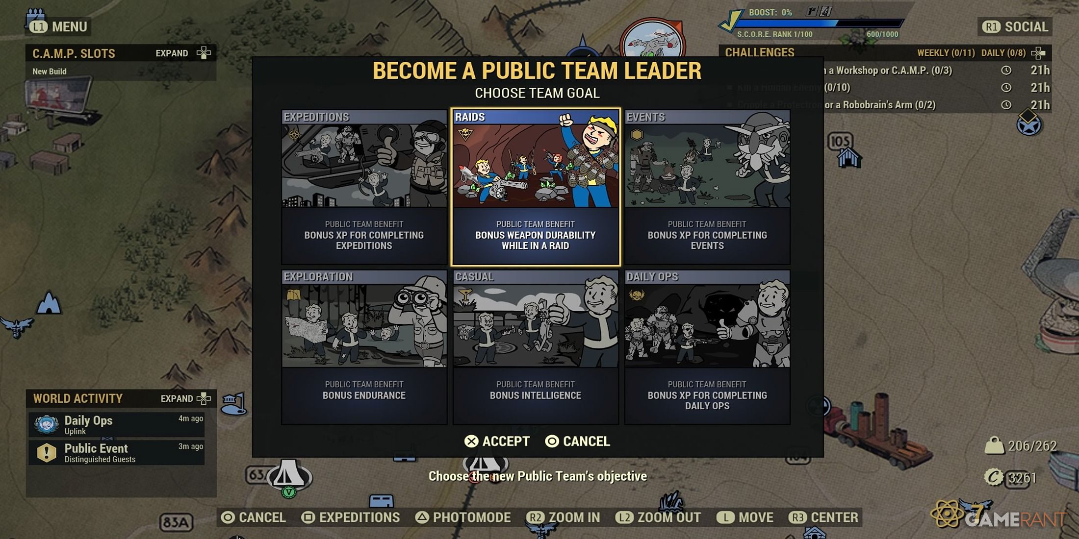 Fallout 76 Team Screen