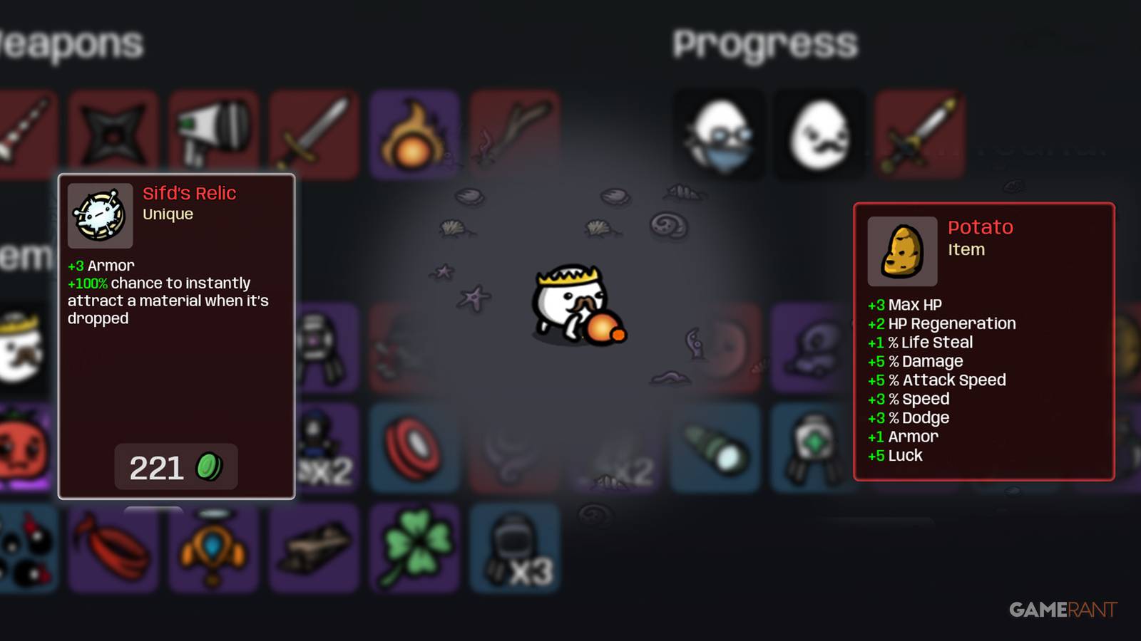 Featured image, best build for king in brotato