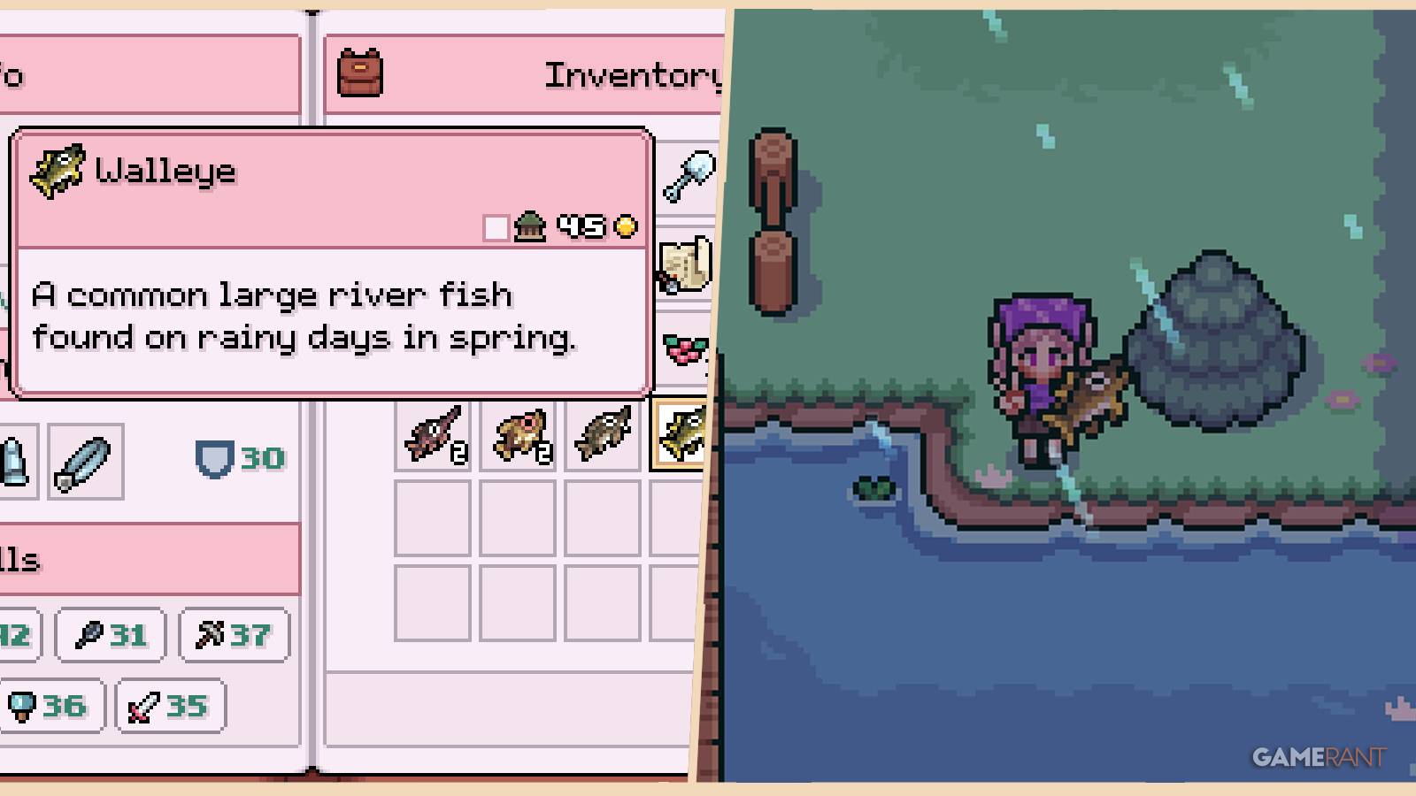 fields of mistria where to find walleye