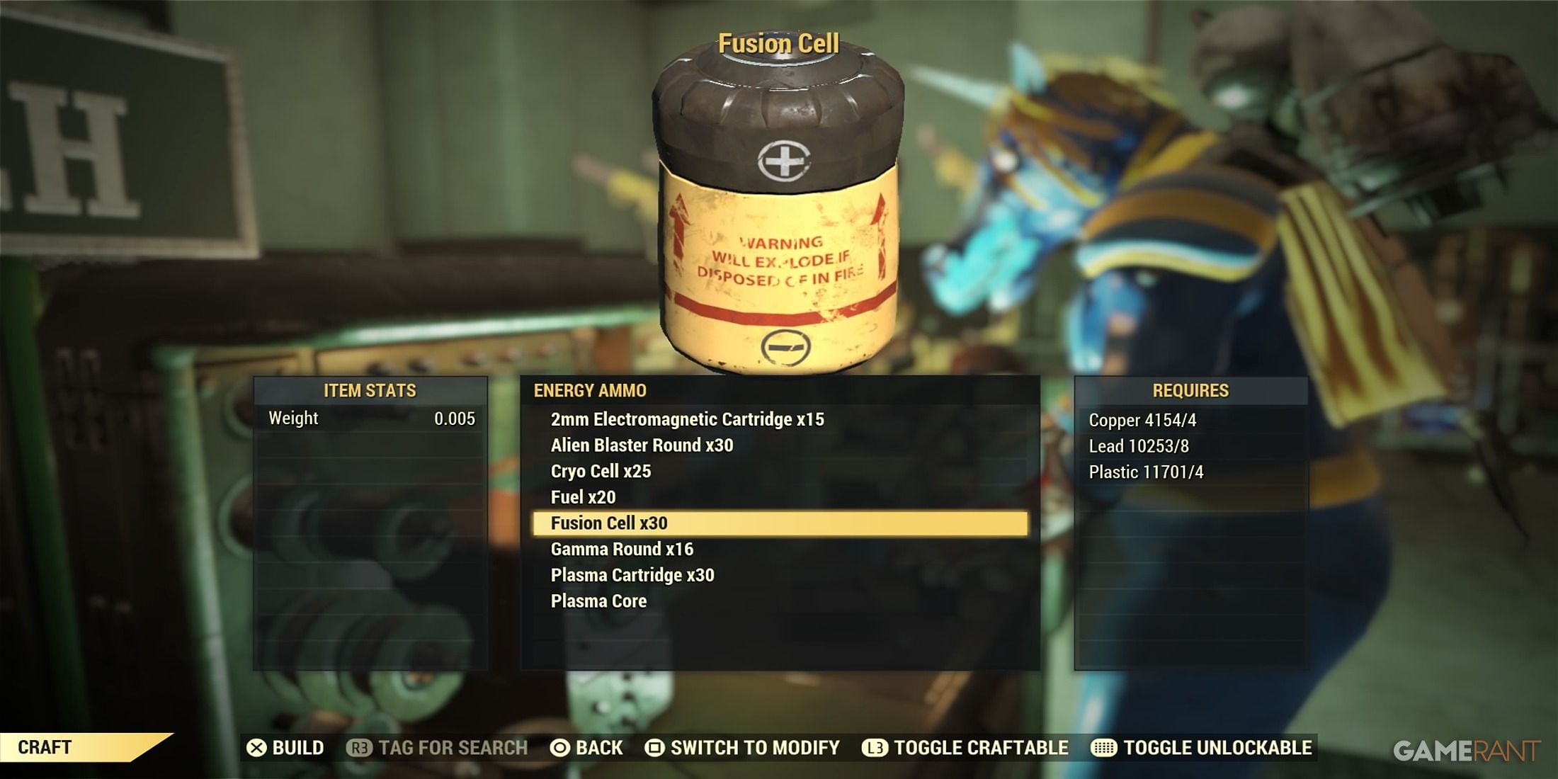 Fusion Cell Crafting In Fallout 76