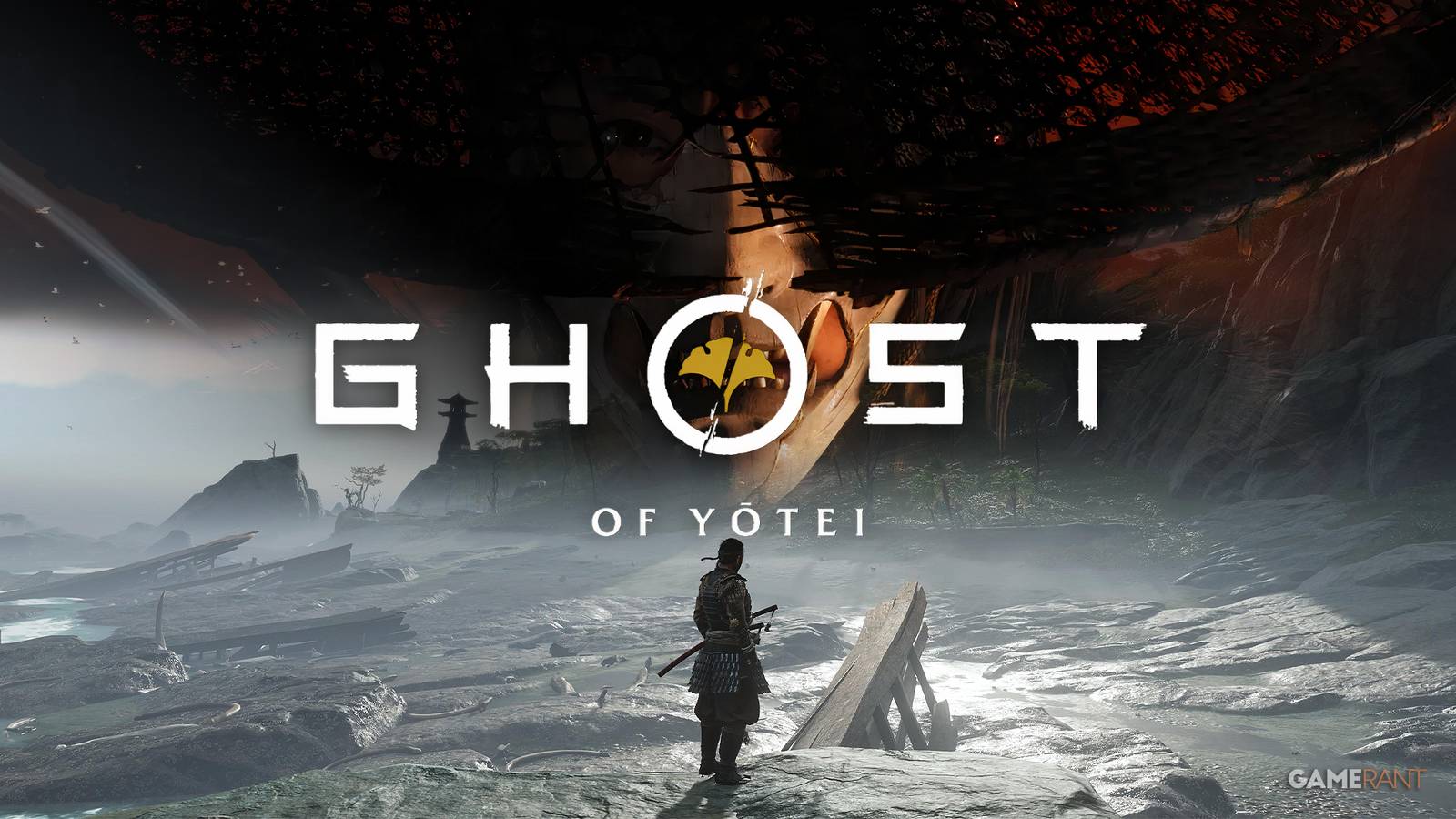 Ghost of Yotei logo over Jin and Atsu