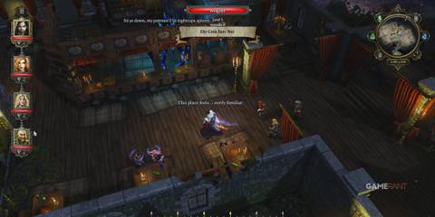 Interior of a tavern with Wolgraff and other characters in Divinity Original Sin