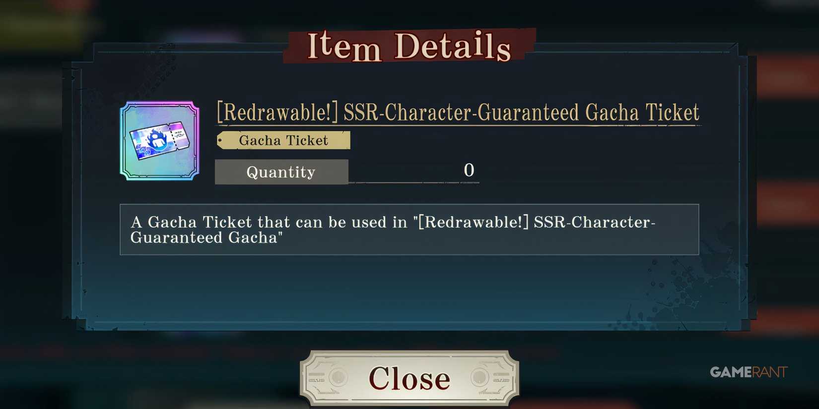 a redrawable ticket in phantom parade.