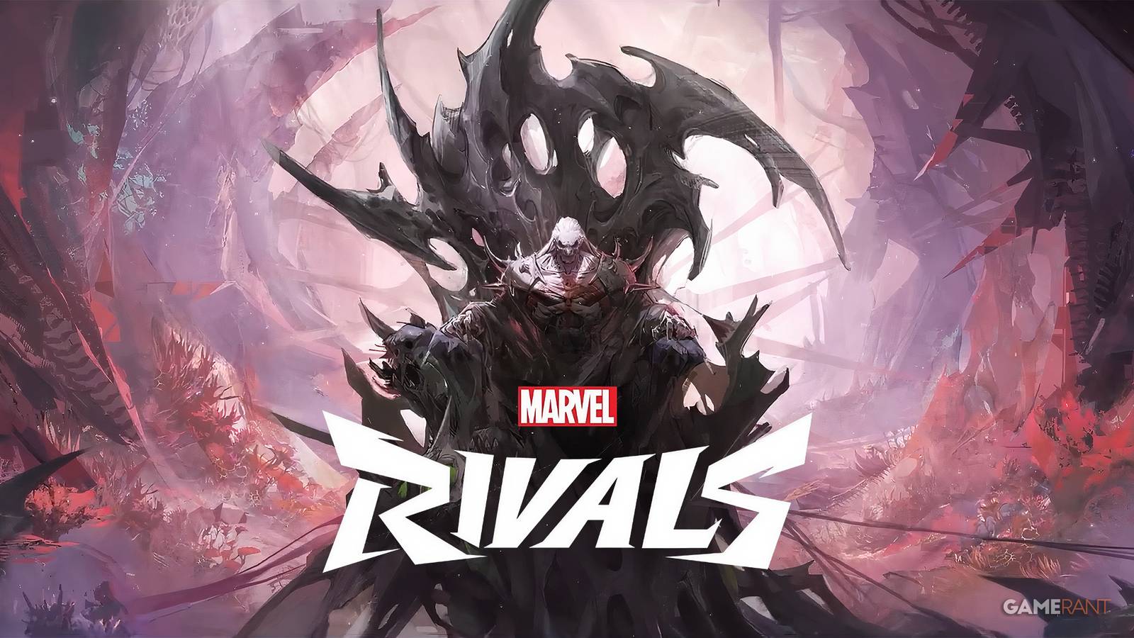 Knull on his throne with Marvel Rivals logo