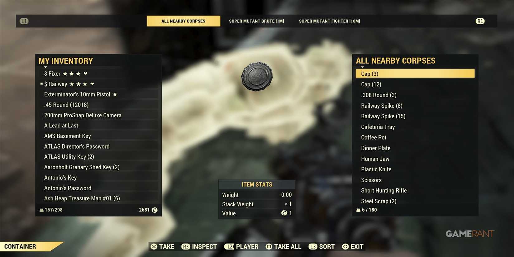 Looting A Super Mutant In Fallout 76