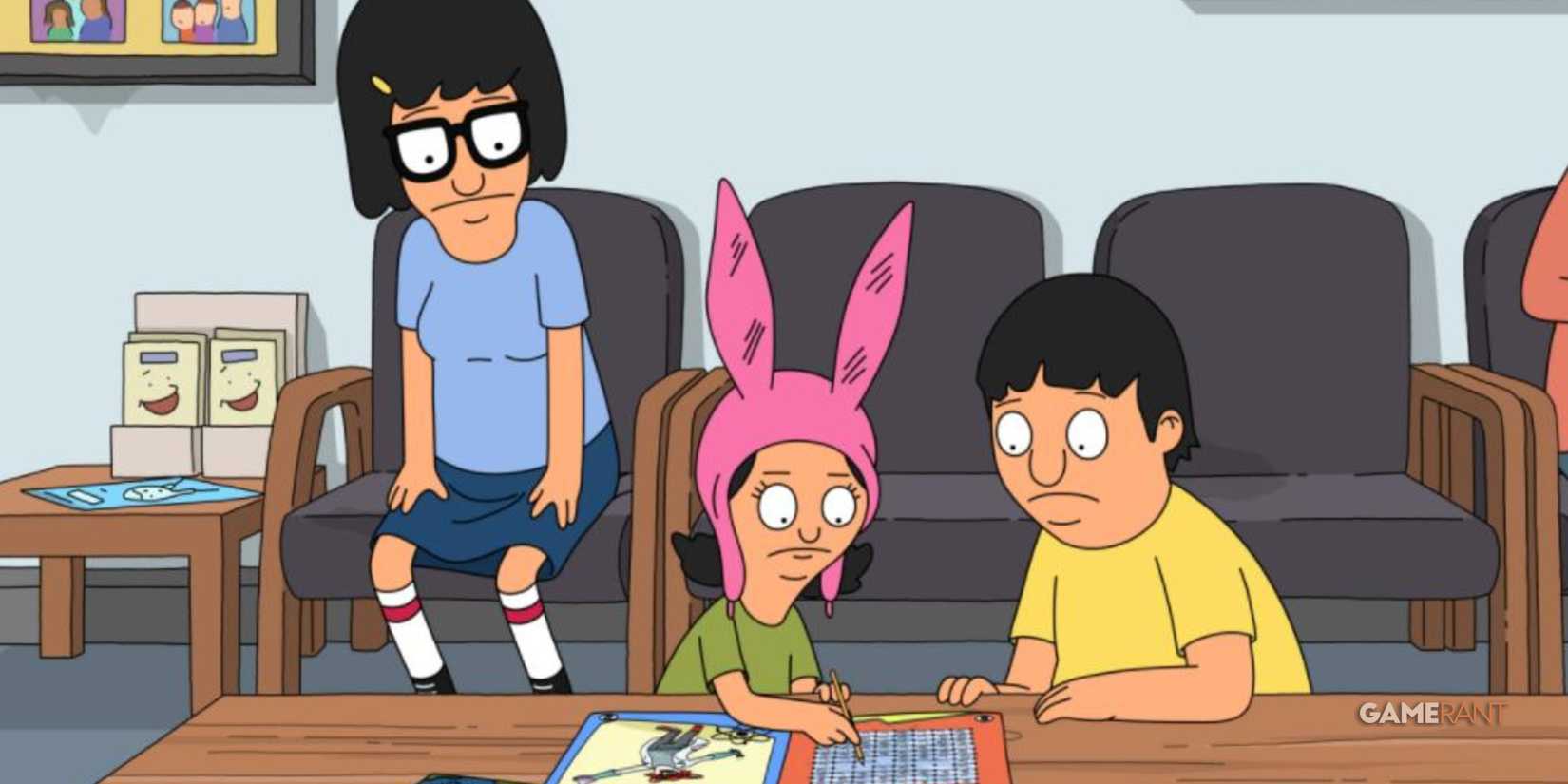 Louise, Gene, and Tina in Bobs Burgers