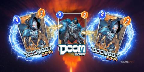 the doom 2099 and doombot 2099 cards from marvel snap.