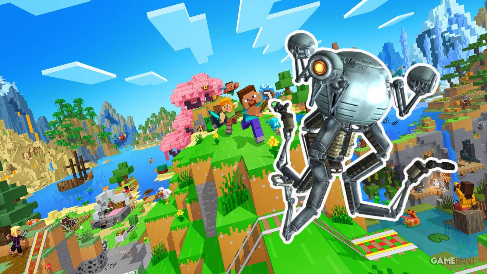 minecraft mister handy robots from fallout modded into the sandbox