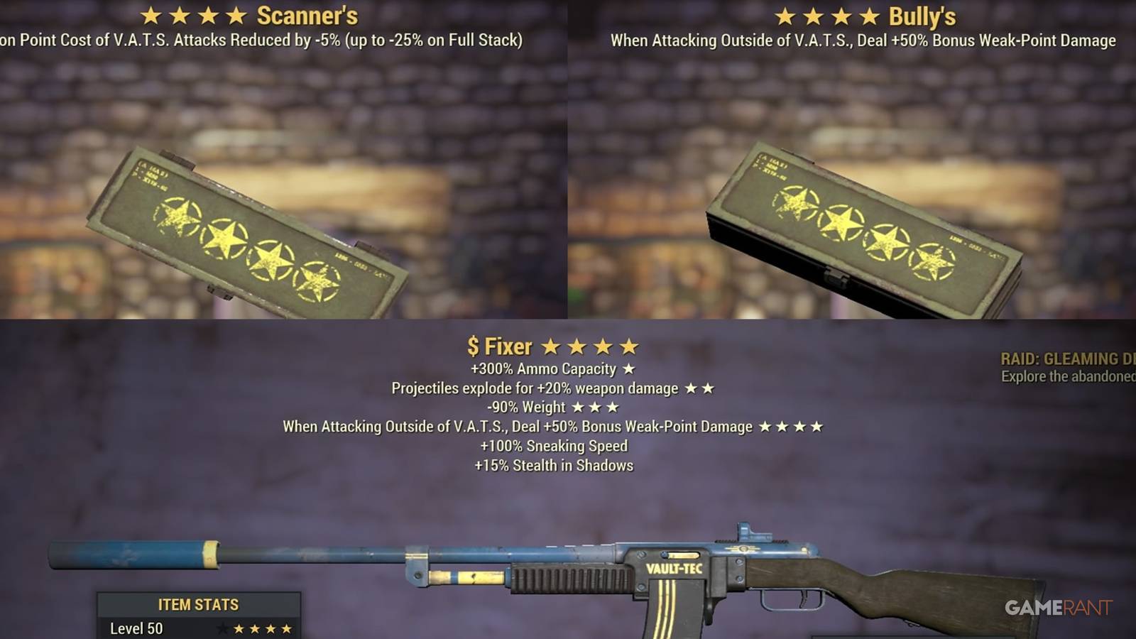 4-Star Legendary Items In Fallout 76