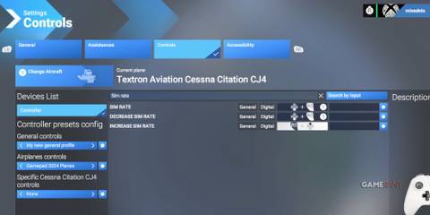 the sim rate setting in msfs 2024.