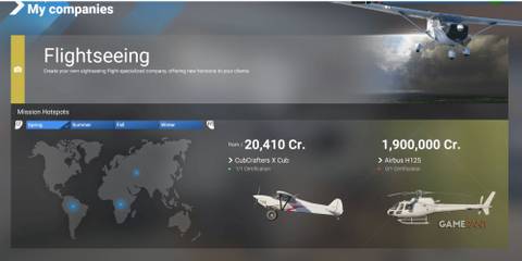 buying an airplane in msfs 2024's career mode.