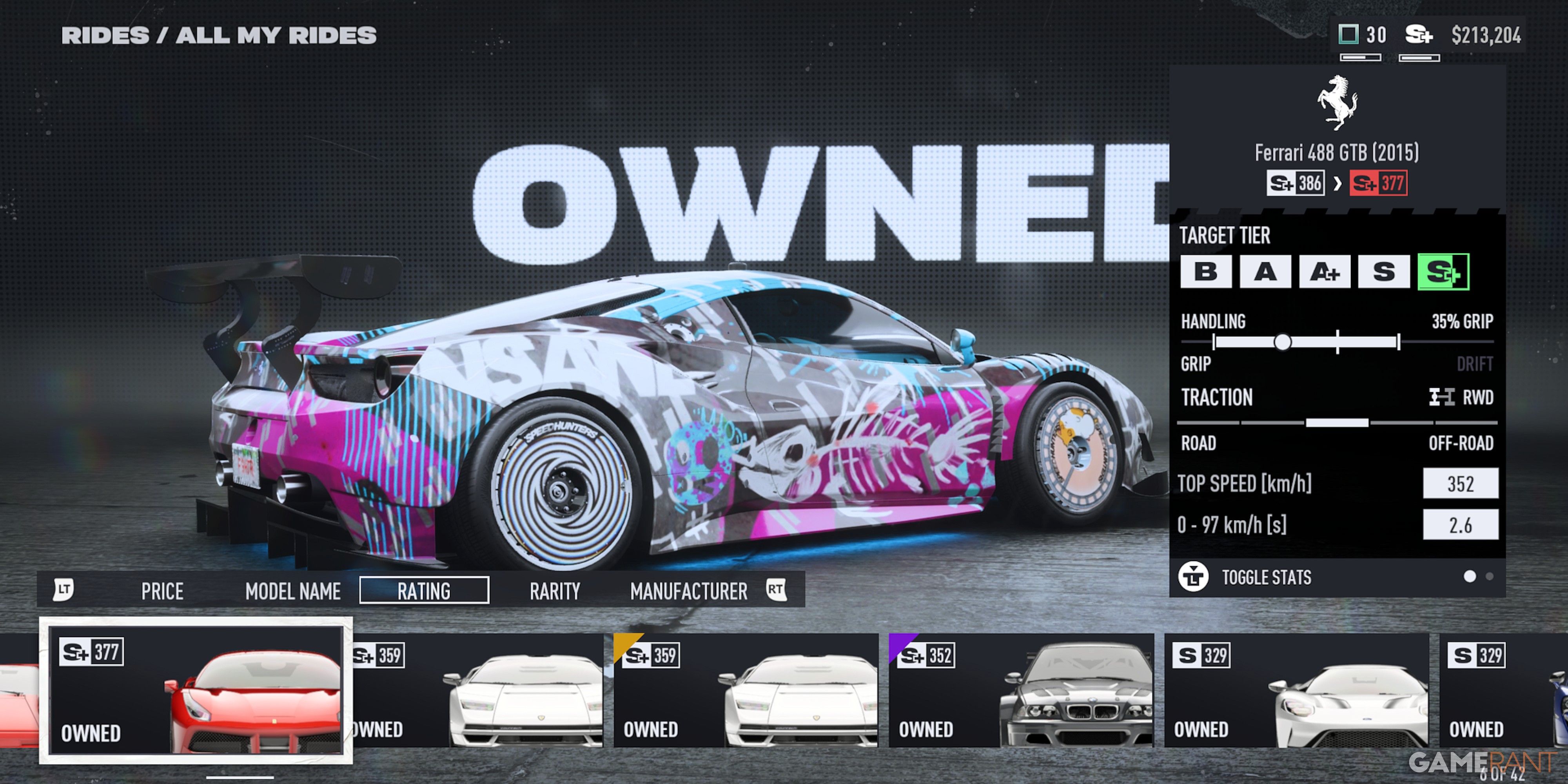 NFS Unbound Ferrari 488 GTB