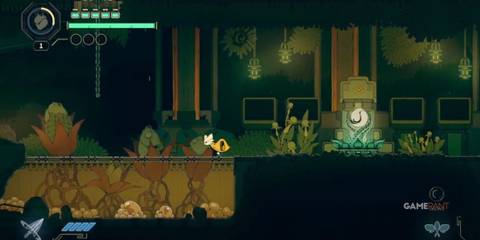 Yi leaving the Greenhouse root node in Nine Sols