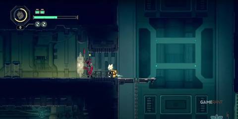 Yi using Shadow Strike on a shielded enemy in Nine Sols