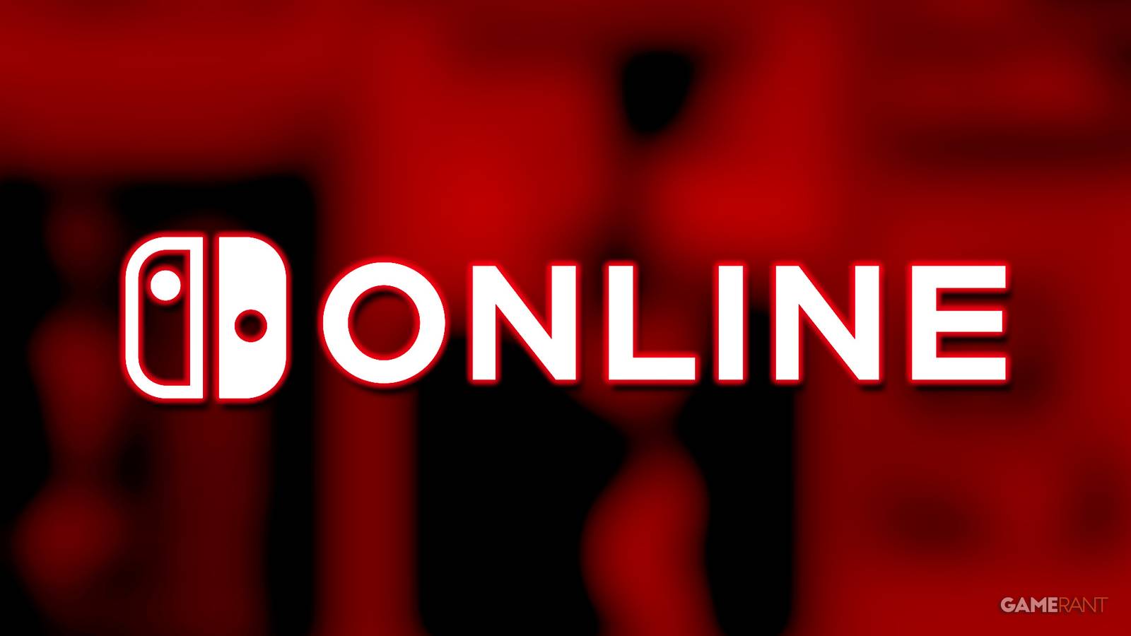 Nintendo Switch Online logo over blurred and red-tinted Tetris for NES promo screenshot