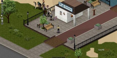 P.S. Delilah River Cruise in Brandenburg, Project Zomboid, with benches and zombies approaching