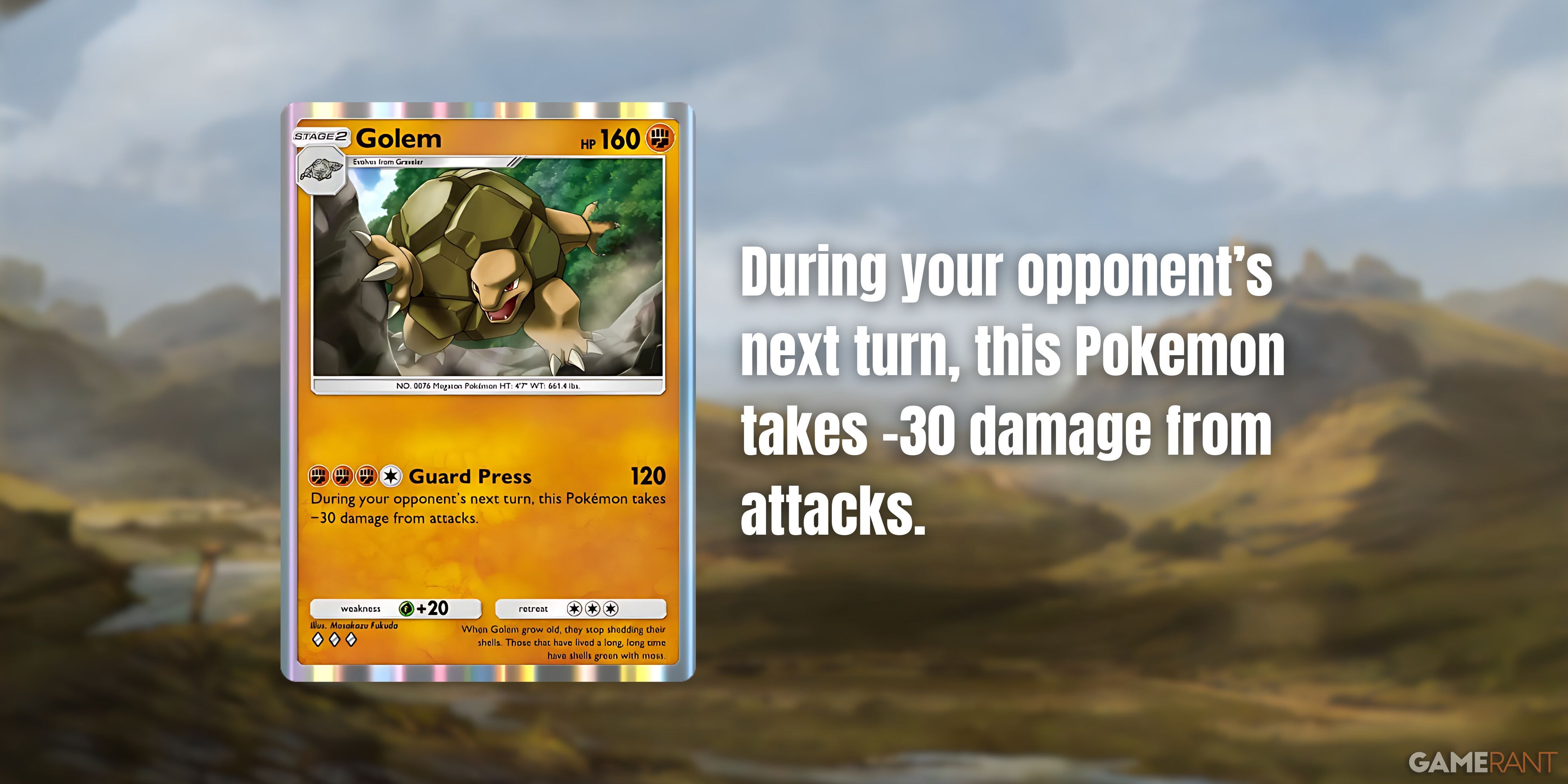 golem card description in pokemon tcg pocket.