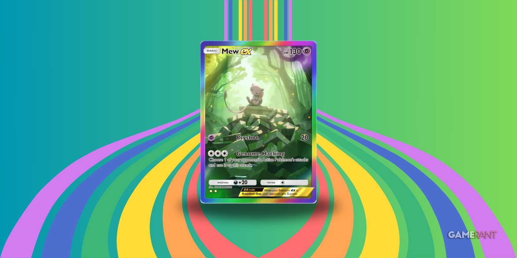 the rainbow mew ex full art in pokemon tcg pocket.