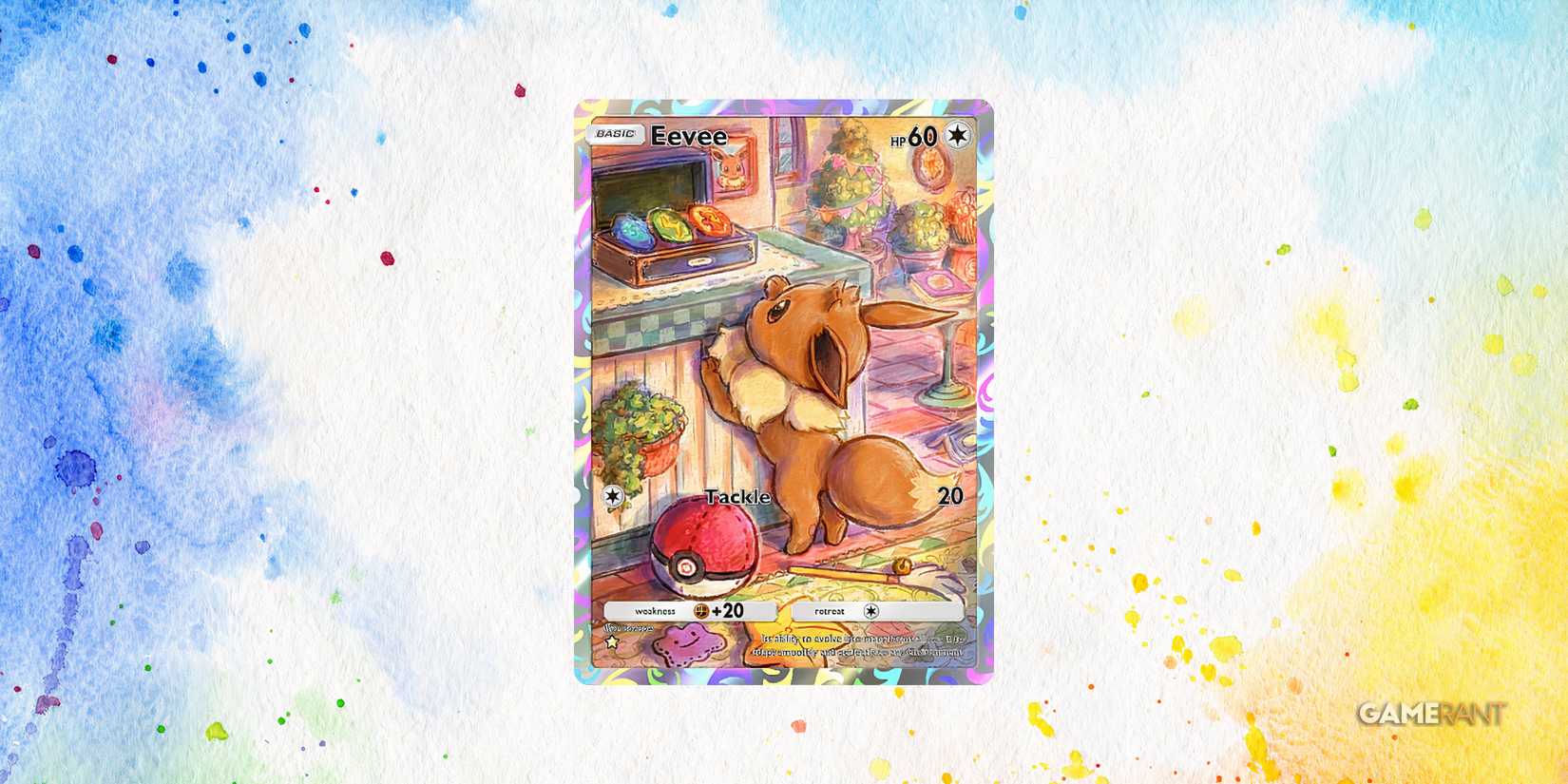 the full art variant of eevee in pokemon tcg pocket.