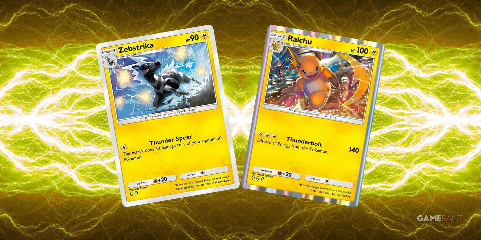 zebristka and raichu in pokemon tcg pocket.