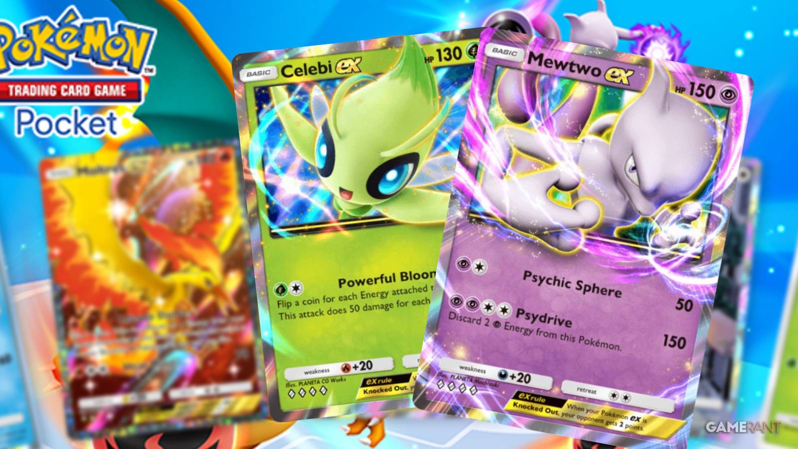 Pokemon TCG Pocket Celebi and Mewtwo ex cards