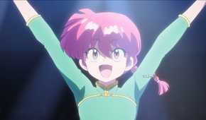 Ranma embraces the cheers of the crowd while in girl mode in Ranma 1/2 (2024).
