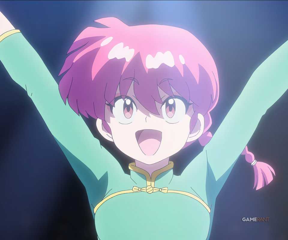 Ranma embraces the cheers of the crowd while in girl mode in Ranma 1/2 (2024).