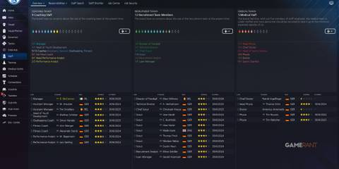 Schalke 04’s coaching, medical, and recruitment staff details in Football Manager 2024