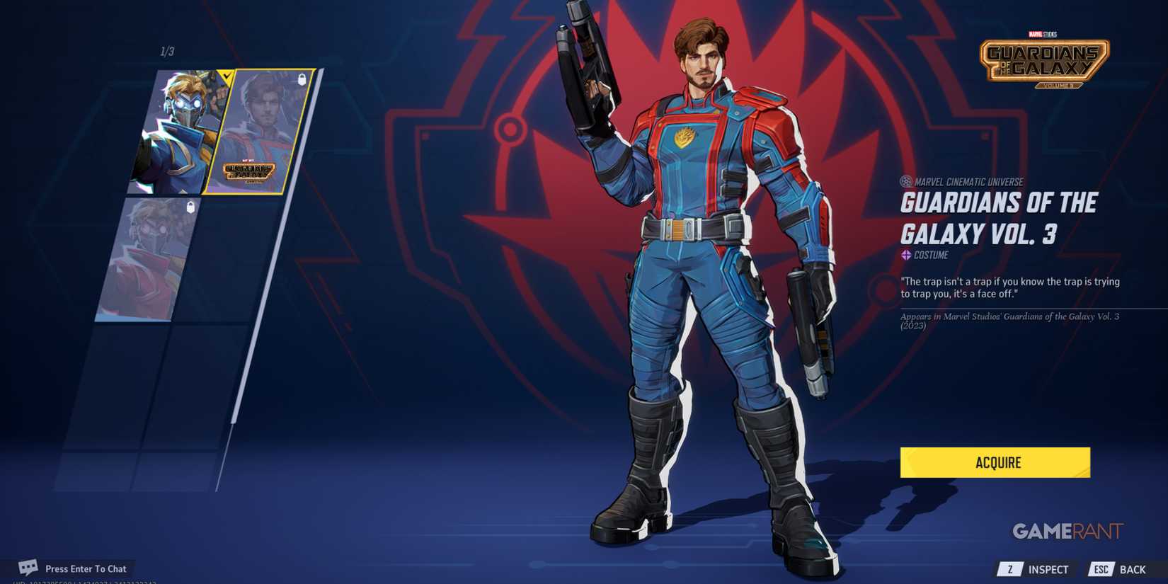 Star-Lord's Guardians of the Galaxy Vol. 3 suit blends charisma and heroism in MCU skins in Marvel Rivals