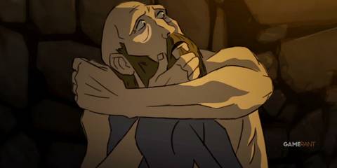 The Stone of Madness Eduardo de Rojas the Giant cowering in fear artwork