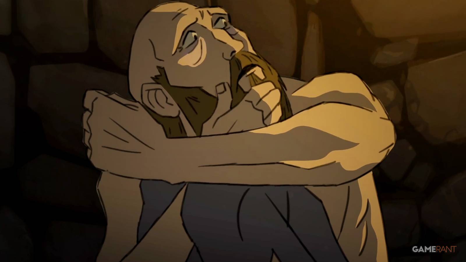 The Stone of Madness Eduardo de Rojas the Giant cowering in fear artwork