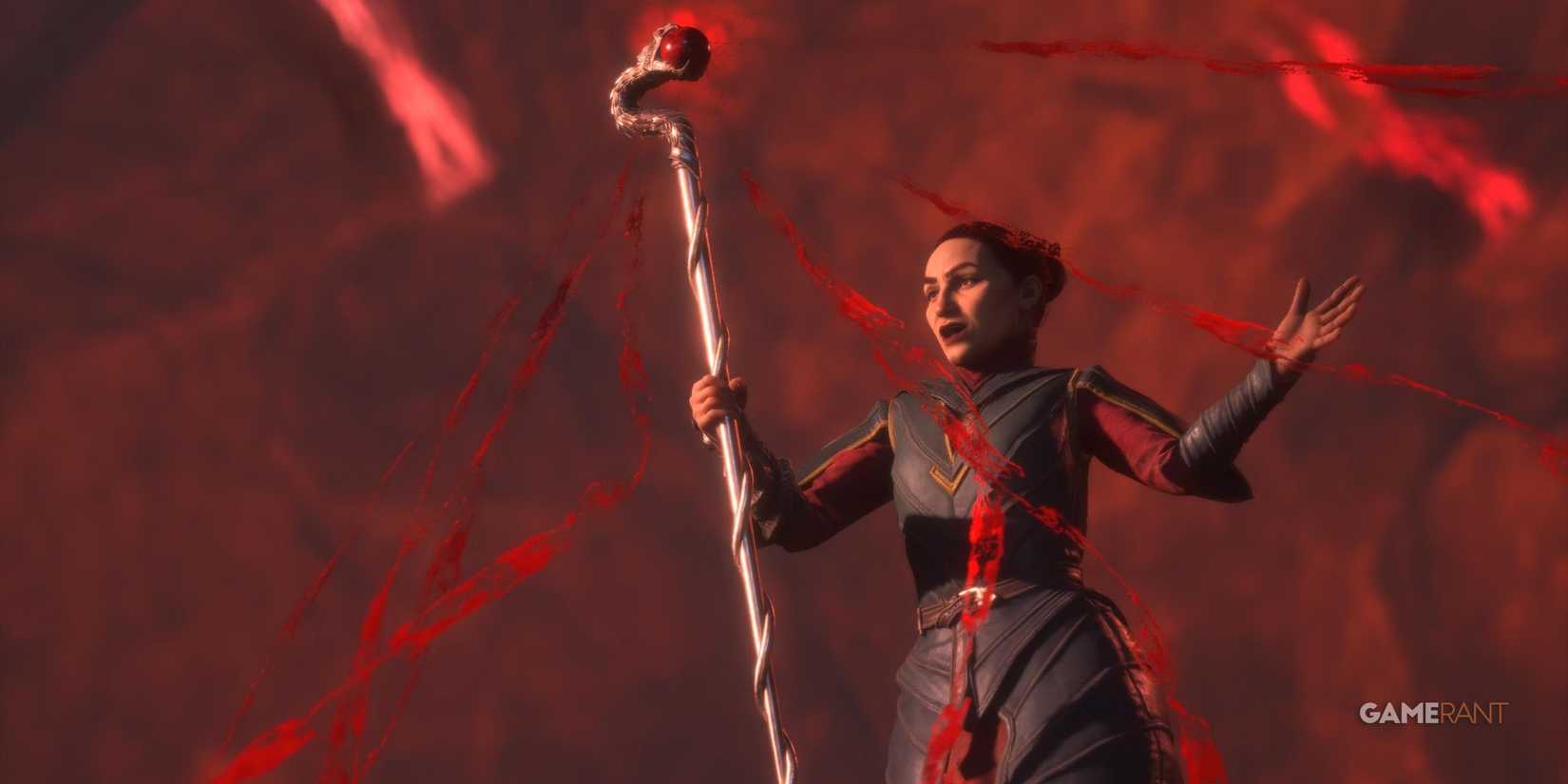 Aelia doing blood magic in Dragon Age: The Veilguard