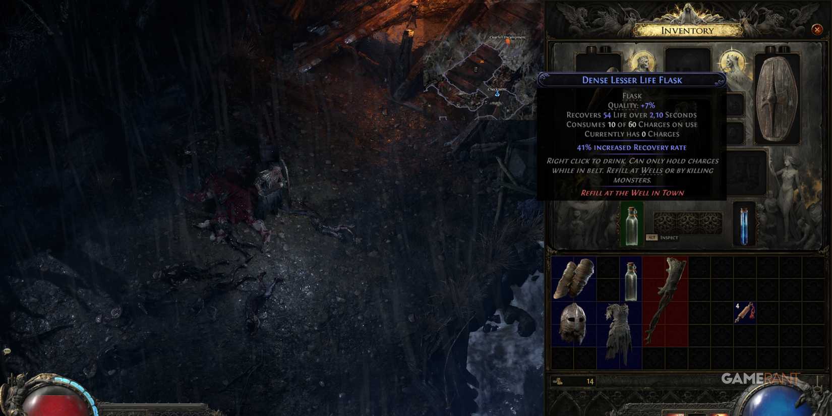 Upgrading flasks is a key beginner tip in Path of Exile 2 to enhance survival during challenging combat-1