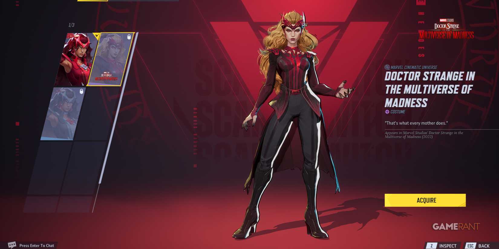 Wanda Maximoff's Doctor Strange in the Multiverse of Madness outfit enriches MCU skins in Marvel Rivals