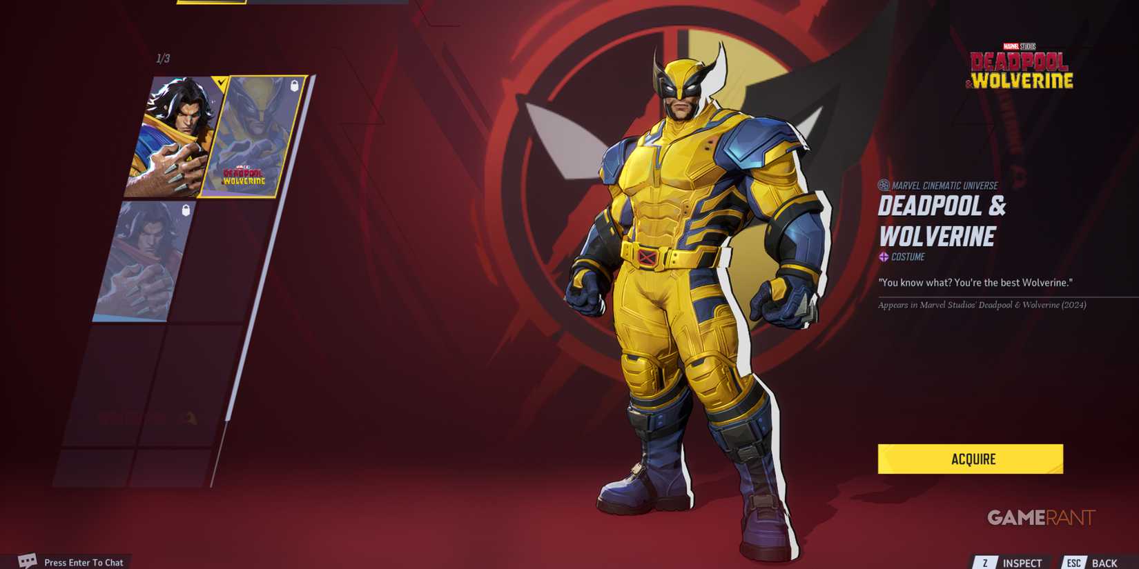 Wolverine's bold Deadpool & Wolverine suit stands out among MCU skins in Marvel Rivals universe