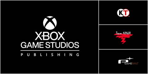 A Collage Of Logos For Xbox Game Studios Publishing, Koei Techmo, Team Ninja, & Platinum Games