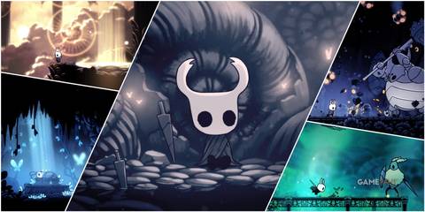 A Collage Of Screenshots From Across The Game World Of Hollow Knight