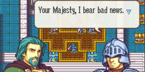 a dialogue in Fire Emblem Sacred Stones