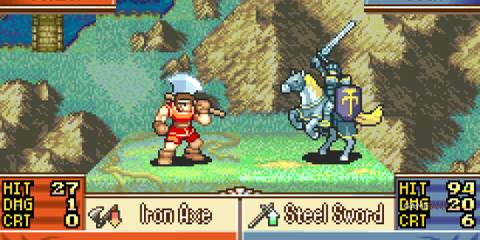 A horse fight in Fire Emblem Sacred Stones