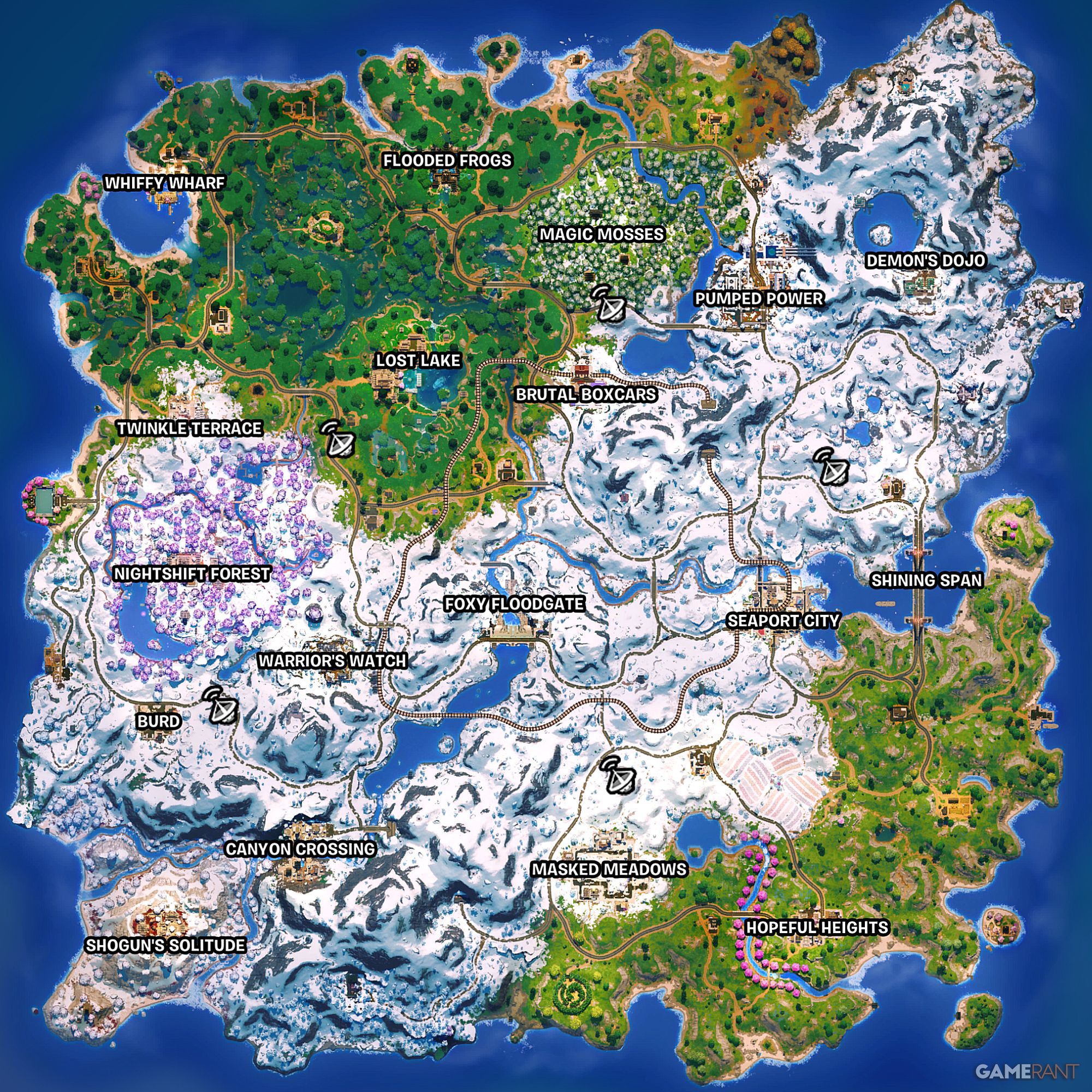 all Forecast Tower locations in Fortnite 