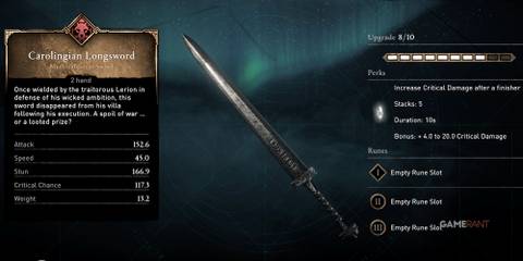 Assassin's Creed Valhalla Carolingian Longsword