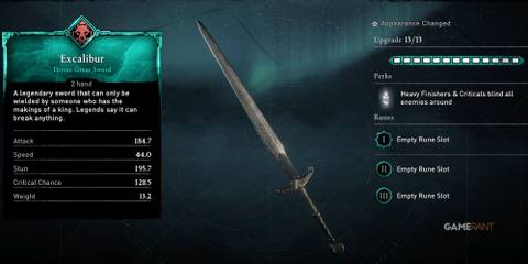 Assassin's Creed Valhalla Excalibur Longsword