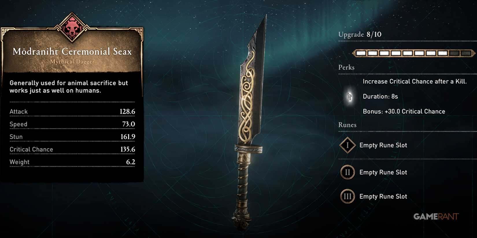 Assassin's Creed Valhalla Modraniht Ceremonial Seax