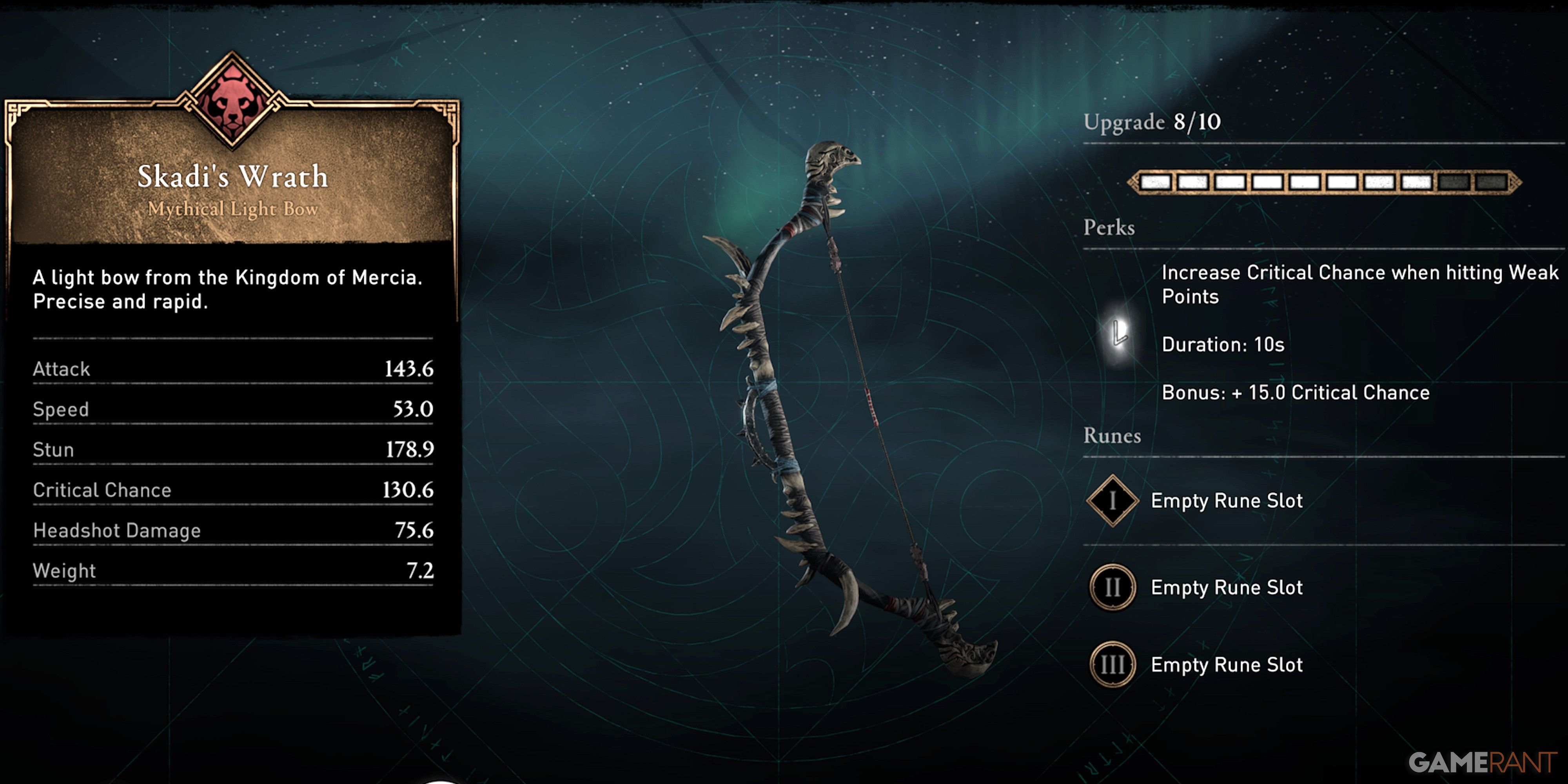 Assassin's Creed Valhalla Skadi's Wrath Bow