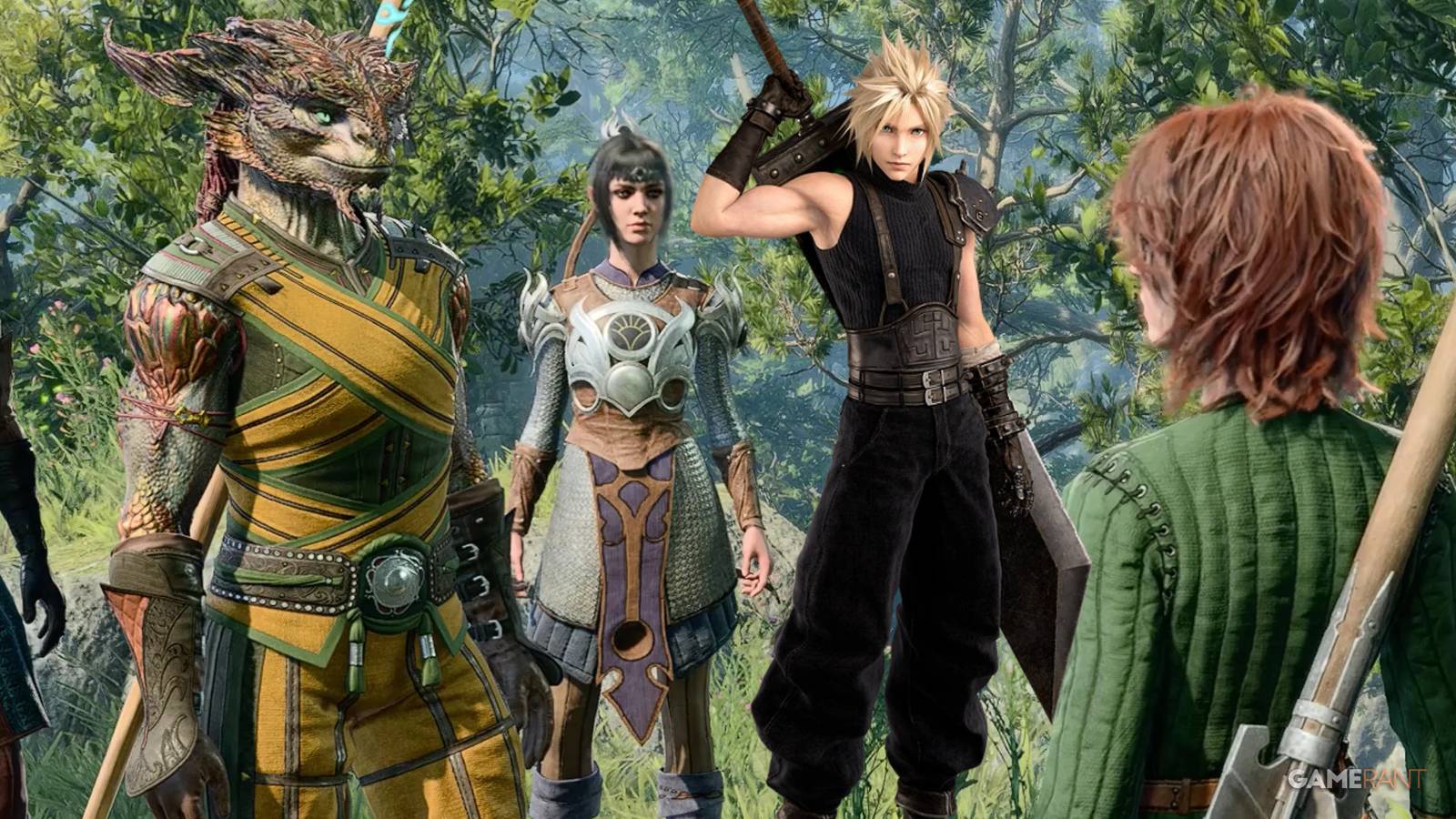 Baldur's Gate 3 with Final Fantasy 7 Remake Cloud