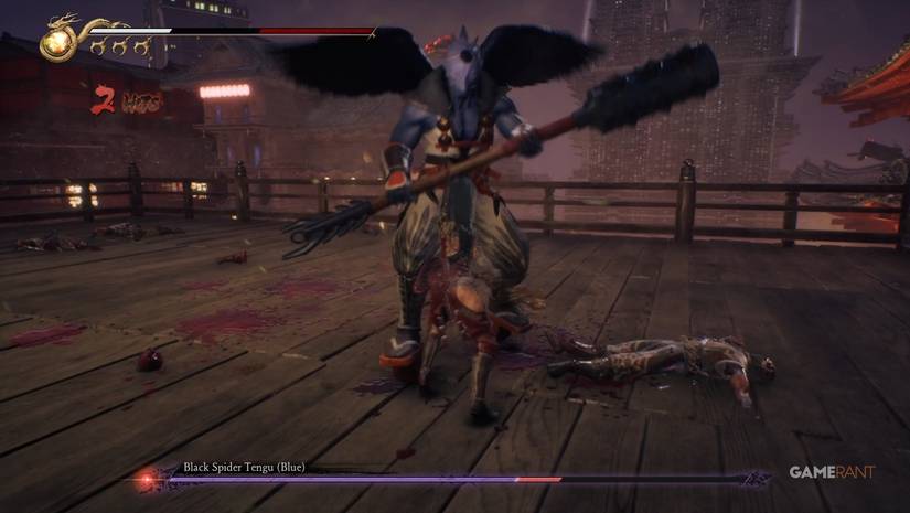 black spider tengu blue