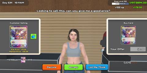 Customer Trading In TCG Card Shop Simulator