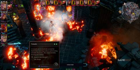 Showcasing the description of Tornado spell in Divinity Original Sin 2