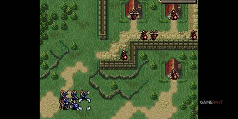 Fire Emblem Thracia 776 map with multiple characters engaging in challenging JRPG combat